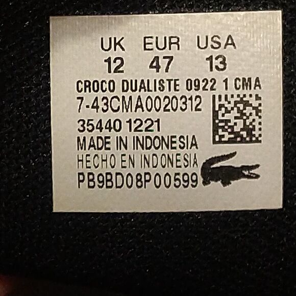 Lacoste Croco Dualiste 0922 Slide Open Toe Strap Sandals 7-43CMA0020312 Men’s 13 - Picture 12 of 12